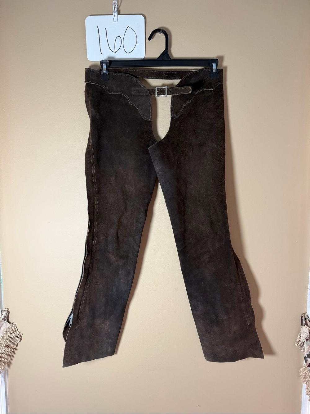 Vintage Whitman Brown Suede Leather Western horse Riding Chaps Made in USA